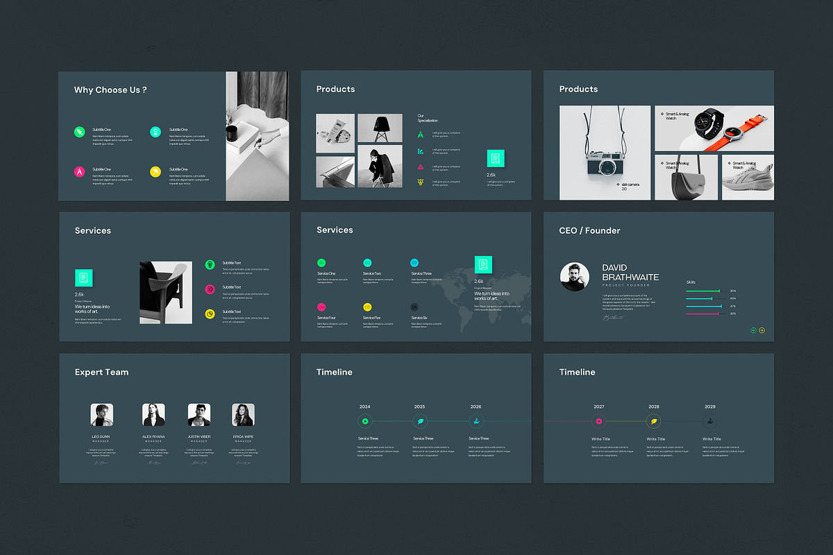 Light & Dark  Business Plan Template, a Presentation Template by evgenystudio (Photo 10 of 11)