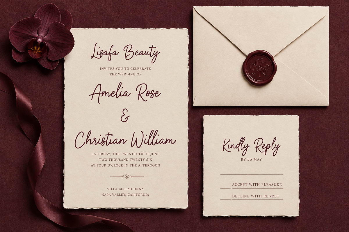 Lisafa Beauty - Signature Script, a Handwritten Font by Gumrega Studio (Photo 3 of 8)