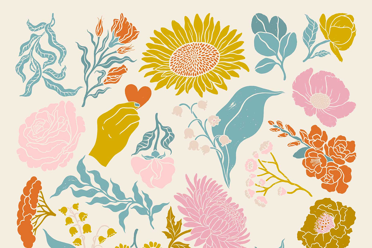 Positive quotes & floral clipart set, a Decorative Illustration by ElenKoss (Photo 2 of 5)