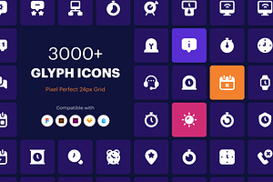 3000+ Glyph Icons, a Solid Icon by Brickclay