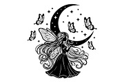 Fairy Moon Butterfly Silhouette, an Object Illustration by Gaye Art (Thumbnail 28 of 31)