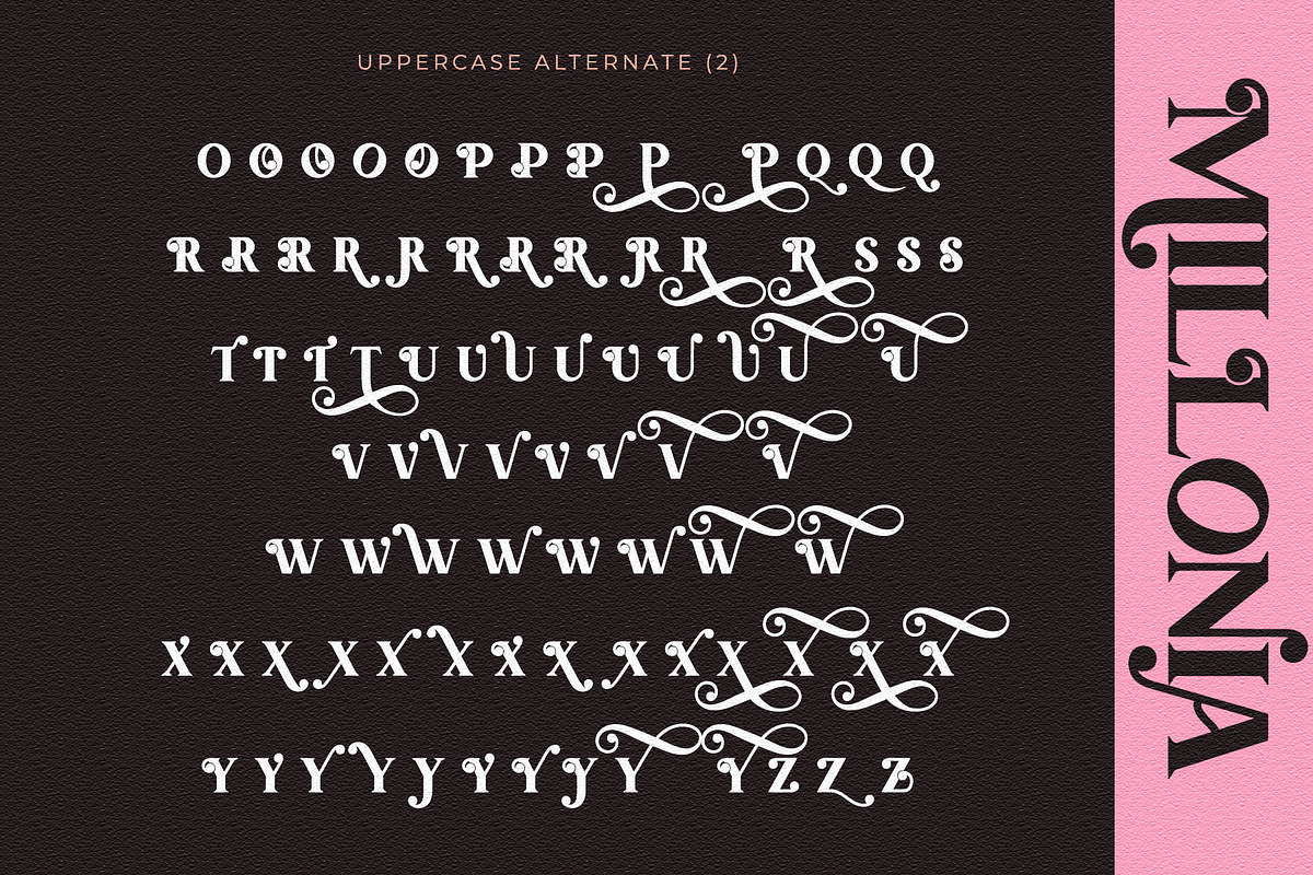 Millonia - Display Serif with Swirl, a Serif Font by Airotype (Photo 15 of 17)