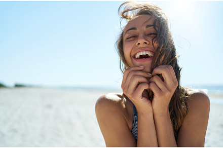 Summer sunny beach portrait with, a Person Photo by vitaliymateha photography