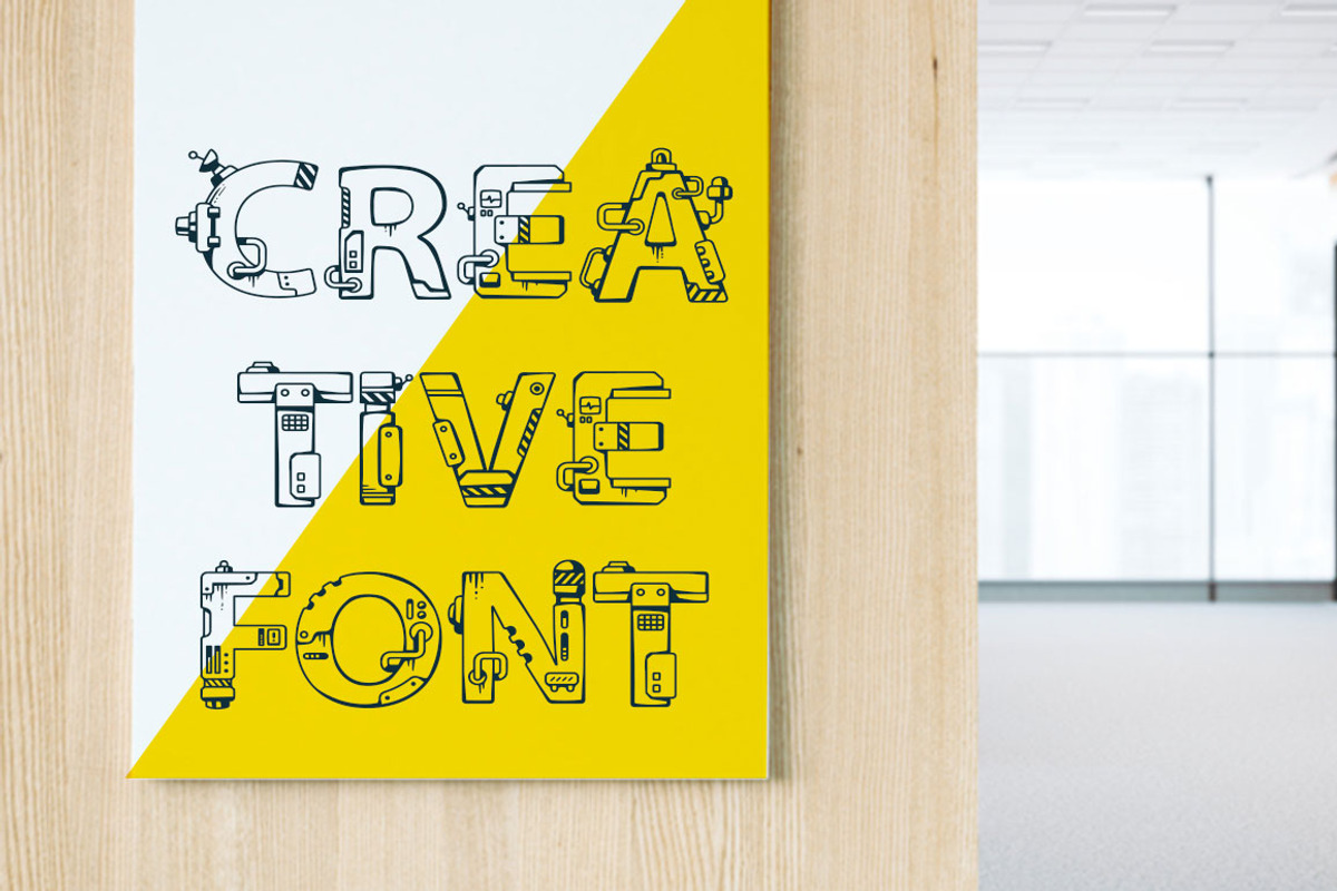 Roboformechanical engineering font preview 2