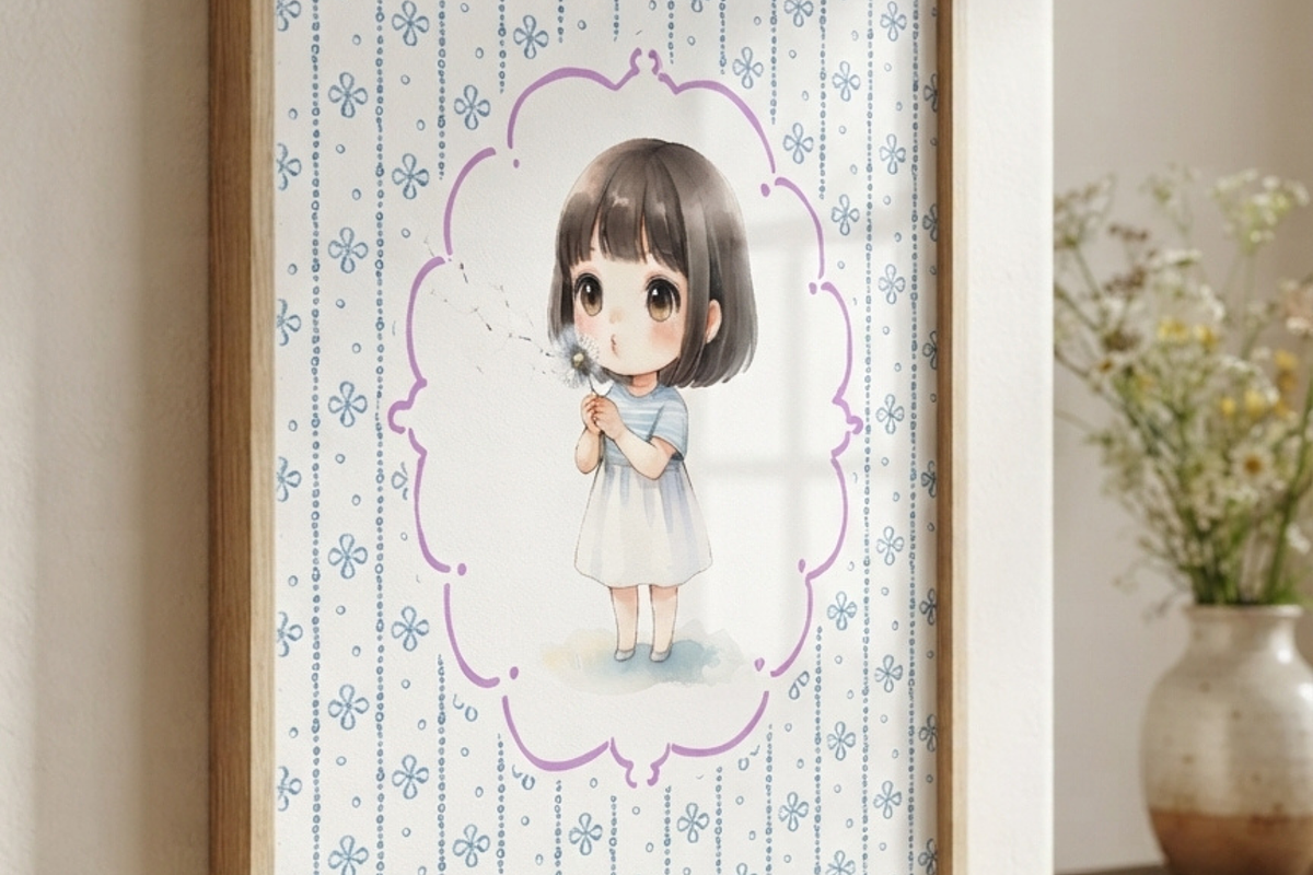 Set of 6 Whimsical girls Wall Decor, a Decorative Illustration by Pink_bloom (Photo 4 of 10)