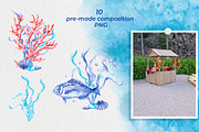 Underwater World. Watercolor., an Animal Illustration by SvetLana (Thumbnail 3 of 13)