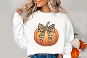 Pumpkin Coquette bow png, an Illustration by Watercolor design (Thumbnail 2 of 4)