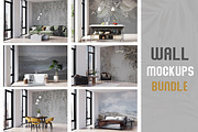 Wallpaper Mockup Wall Mockup Bundle, a Household Mockup by Hunny Badger (Thumbnail 1 of 7)
