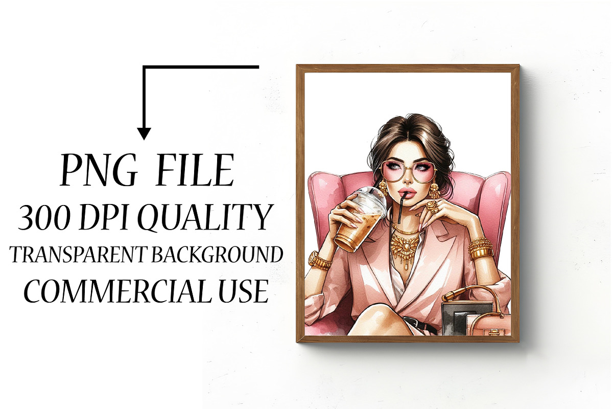Watercolor Black Boss Lady Clipart, an Illustration by Libby Wishes (Photo 4 of 10)