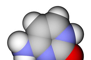 Nucleobase cytosine space-filling mo, a Healthcare Illustration by Leonid Andronov