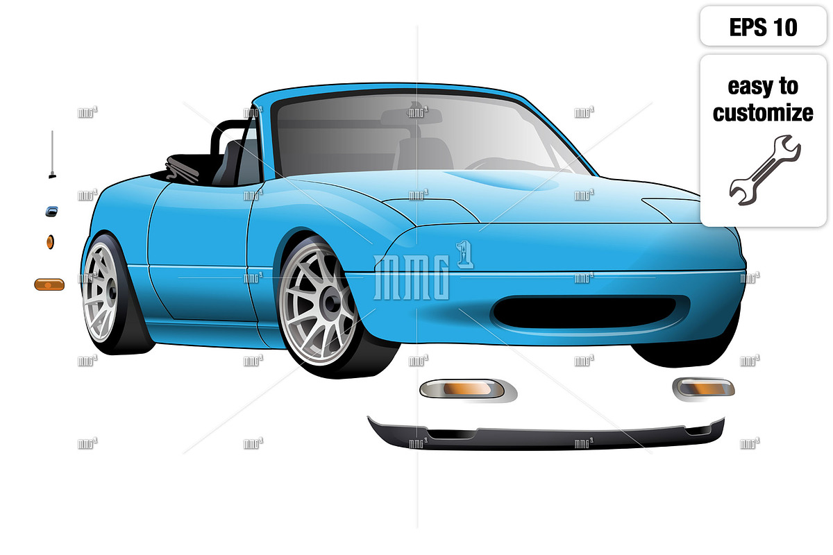 JDM convertible roadster design NA, an Education Illustration by MMG1designs (Photo 4 of 5)