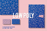 Low Poly Seamless Patterns, a Pattern Graphic by Abstracto-Create (Thumbnail 1 of 6)