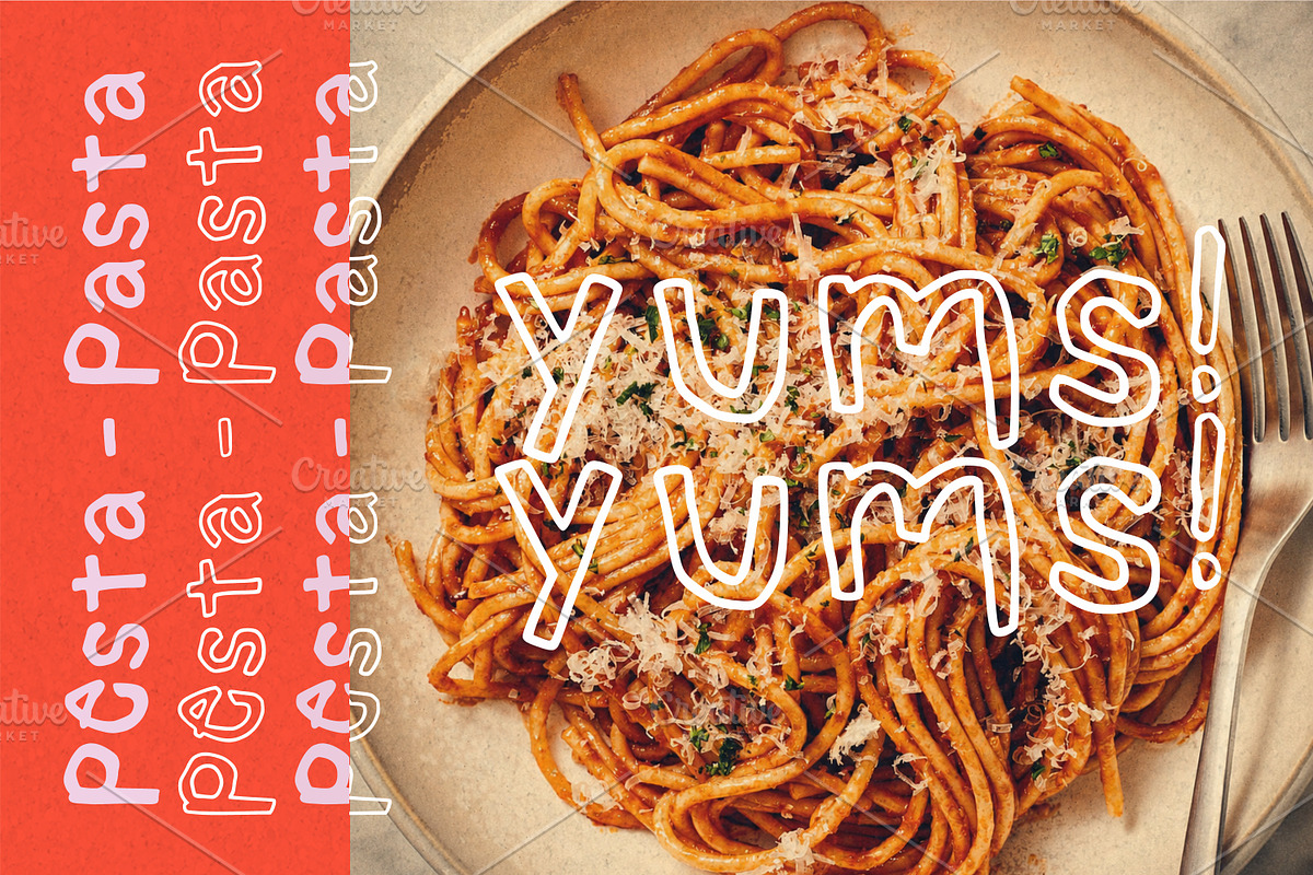 PestaPasta Handwriting Font Family, a Handwritten Font by Aftershift (Photo 7 of 9)