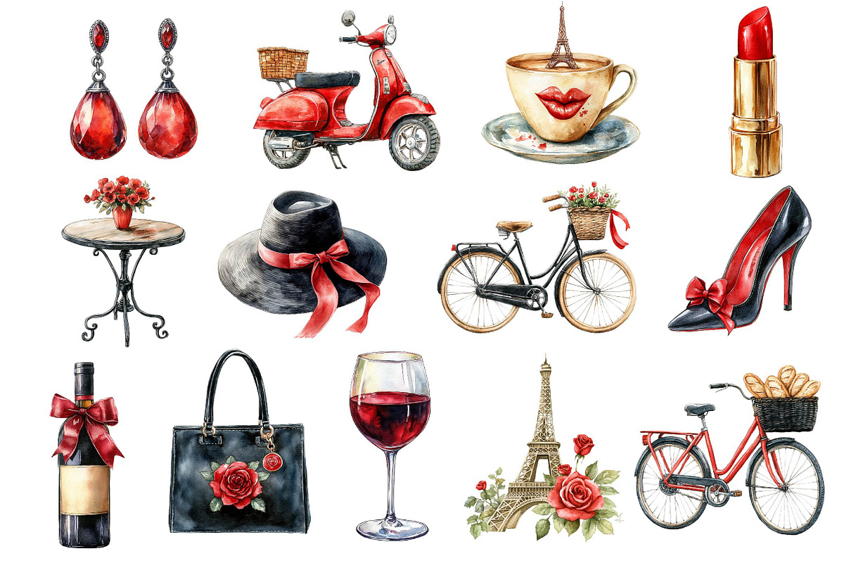 Parisian Summer Clipart, an Illustration by Dream Creation (Photo 3 of 4)