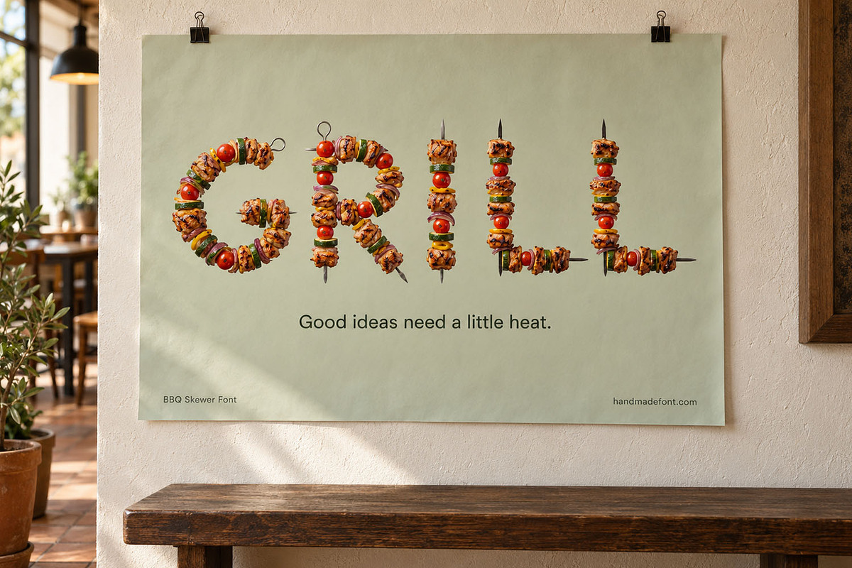 BBQ Skewer Font, a Sans Serif Font by Handmadefont (Photo 5 of 15)