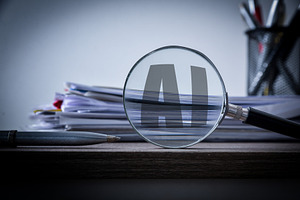 AI Document Analysis Through Magnifying Glass, a Business Photo by Davizro's Market