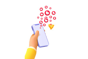 3d hand smartphone. Arm holding, a Technology Illustration by Stock-Smart-Start