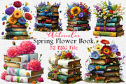 Spring Flower Book Stack Clipart, an Illustration by Dream Creation (Thumbnail 1 of 7)
