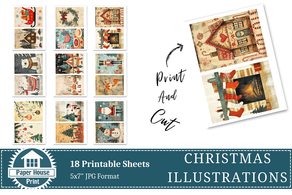 Whimsical Cute Christmas Papers, an Illustration by NiiiNArt (Photo 6 of 8)