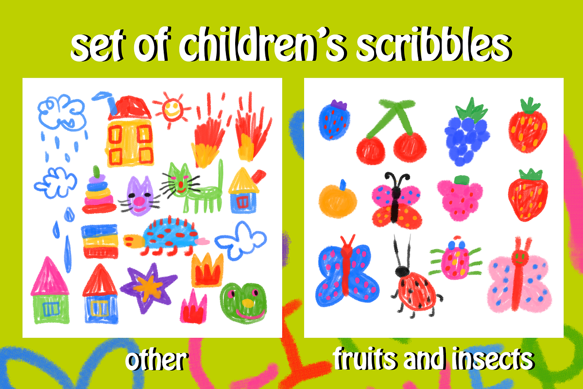 Naive kids scribbles illustrations, a Person Illustration by okchizh (Photo 4 of 12)