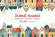 Scandi Houses Watercolor Clipart Set, an Illustration by Hanna's ArtLab (Thumbnail 1 of 8)