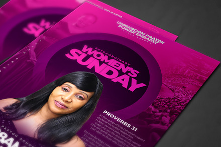 women's Sunday service flyer
