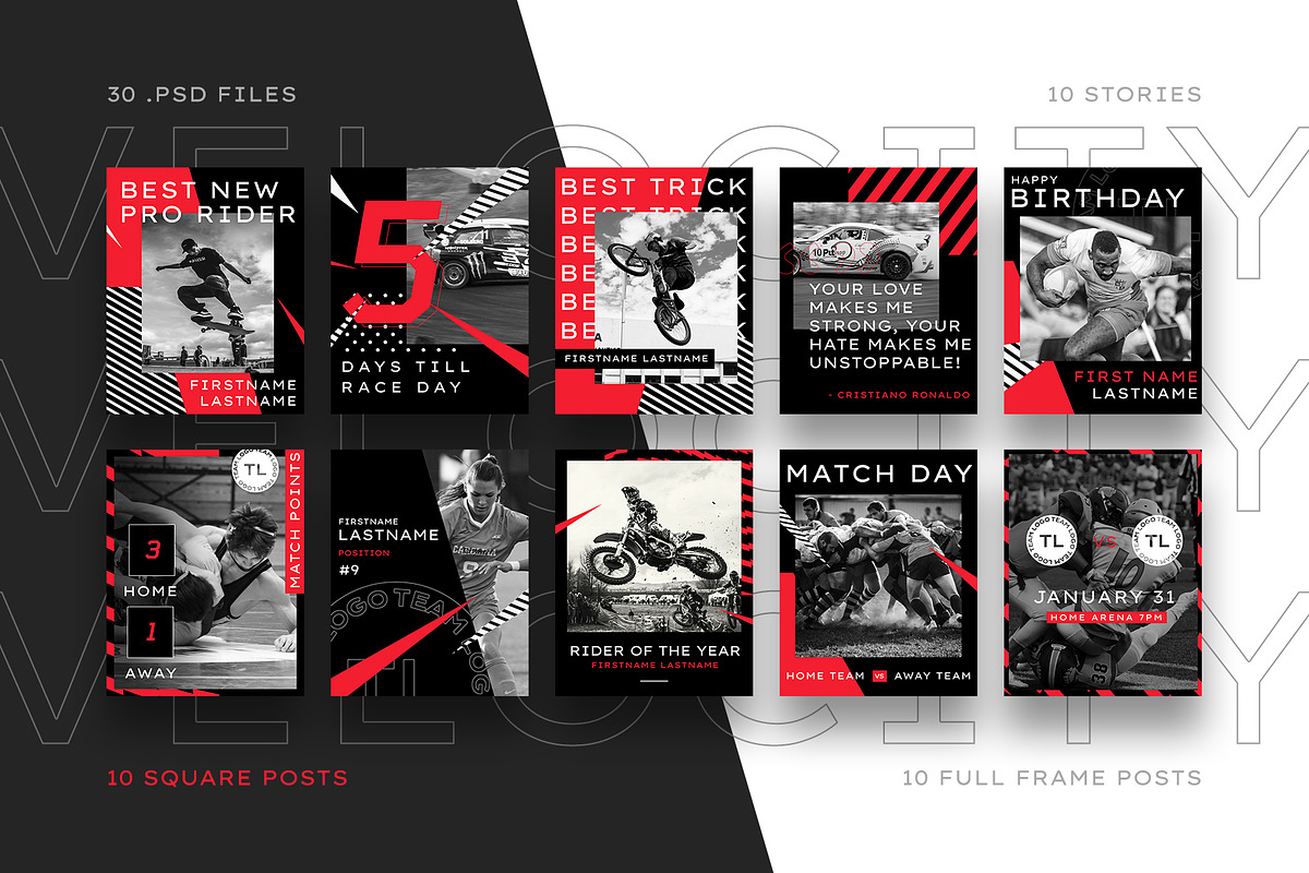 VELOCITY - HI-SPEED IG KIT, a Social Media Template by GOAT Design Co. (Photo 8 of 10)
