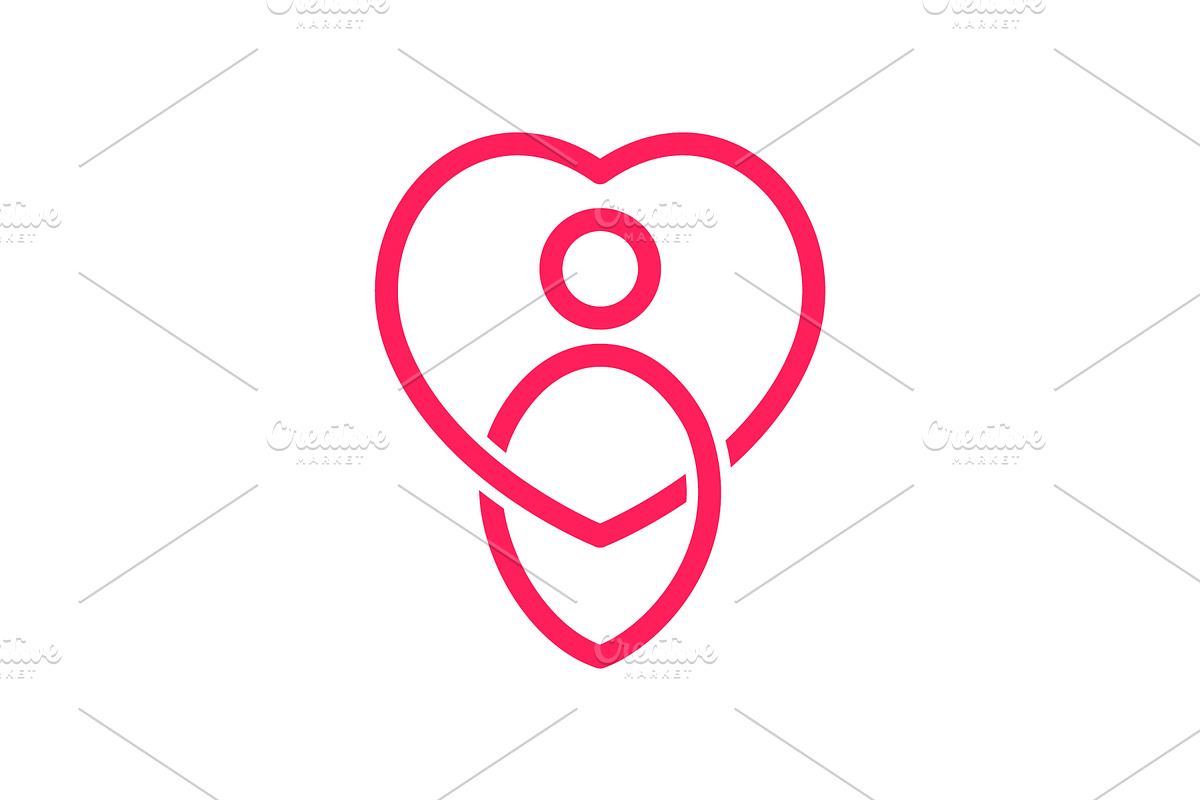 love heart shape line modern logo, a Branding & Logo Template by devastd