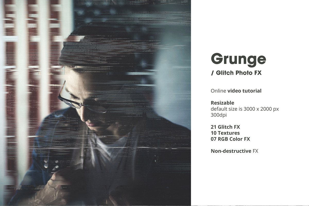 Grunge | Glitch Photo FX, a Background Graphic by dvtchk (Photo 5 of 7)