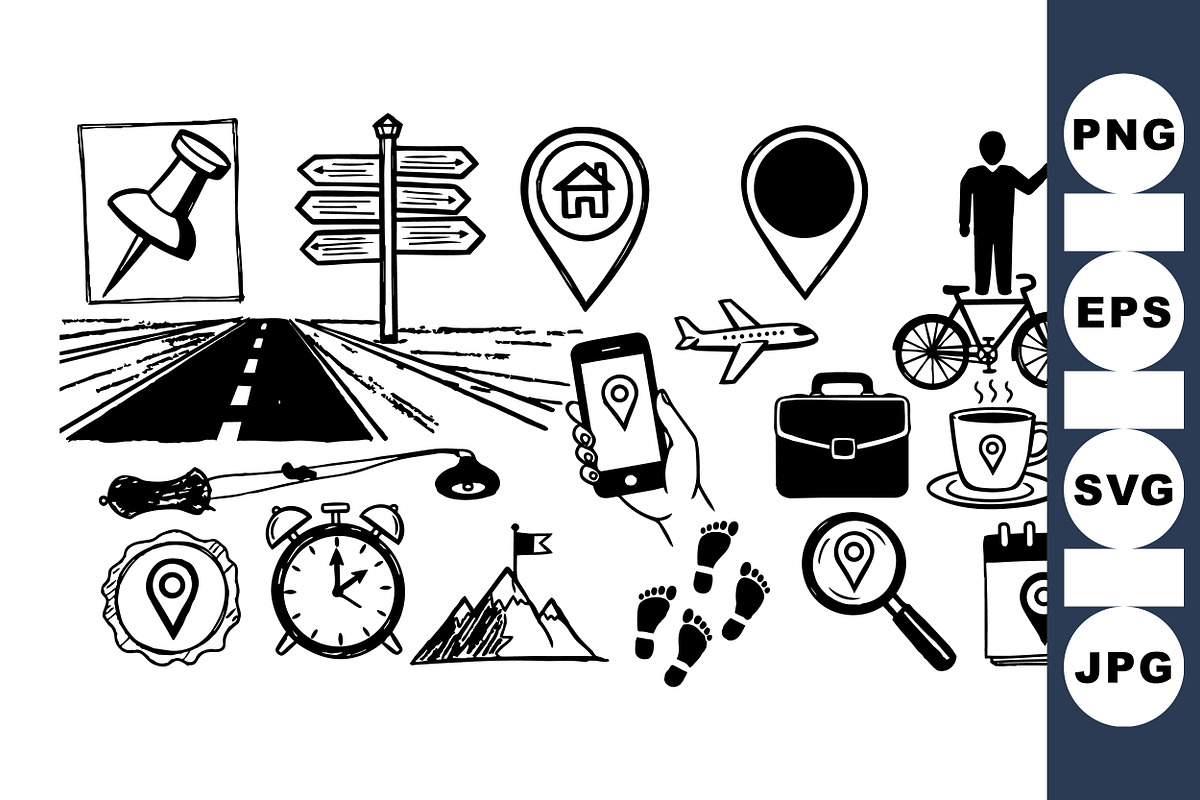 Navigation Icon Vector Set, an Illustration by designvectx (Photo 1 of 3)