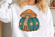 Whimsical Mushroom House PNG, an Illustration by Craft Nest (Thumbnail 3 of 6)