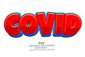 Covid PSD 3D Editable Text Effect