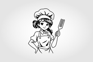 beautiful chef logo vector design, a Branding & Logo Template by PrastHF