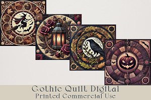 Halloween Gothic Quilt Art Decor