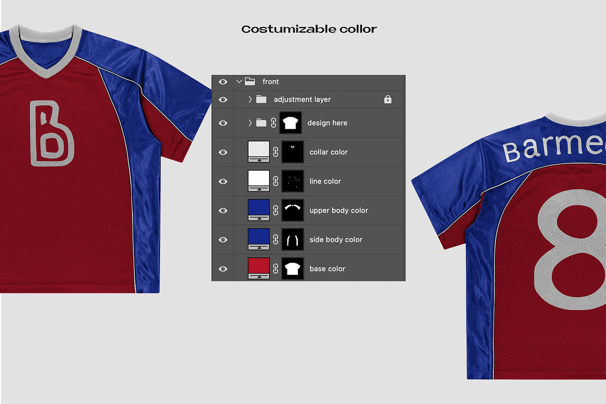 jersey mockup, a Shirt Mockup by Barmecide Mockup Studio (Photo 3 of 3)