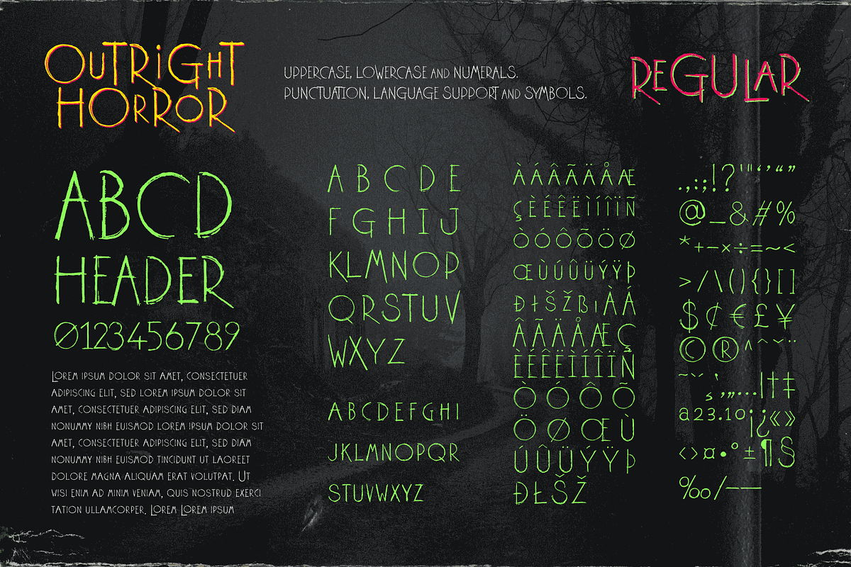 Outright Horror: Halloween Font, a Handwritten Font by Wingsart Studio (Photo 3 of 16)