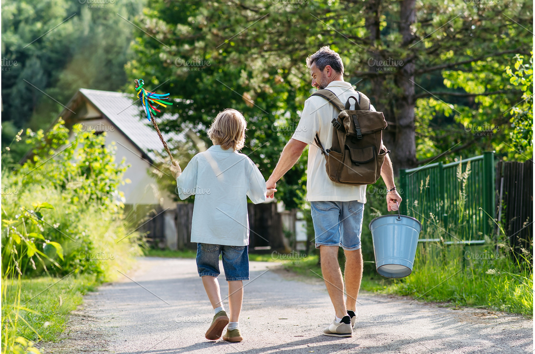Father and son heading to Easter, a Nature Photo by HalfPoint