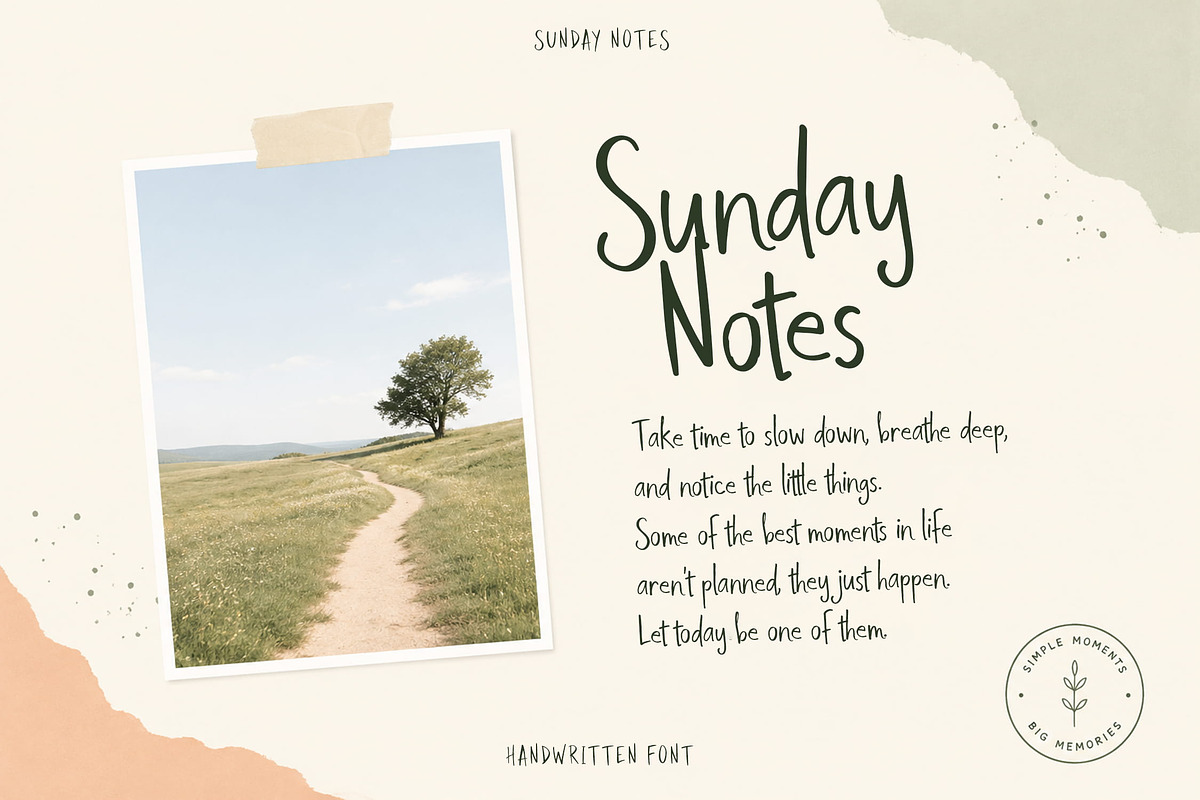 Sunday Notes - Handwritten Font