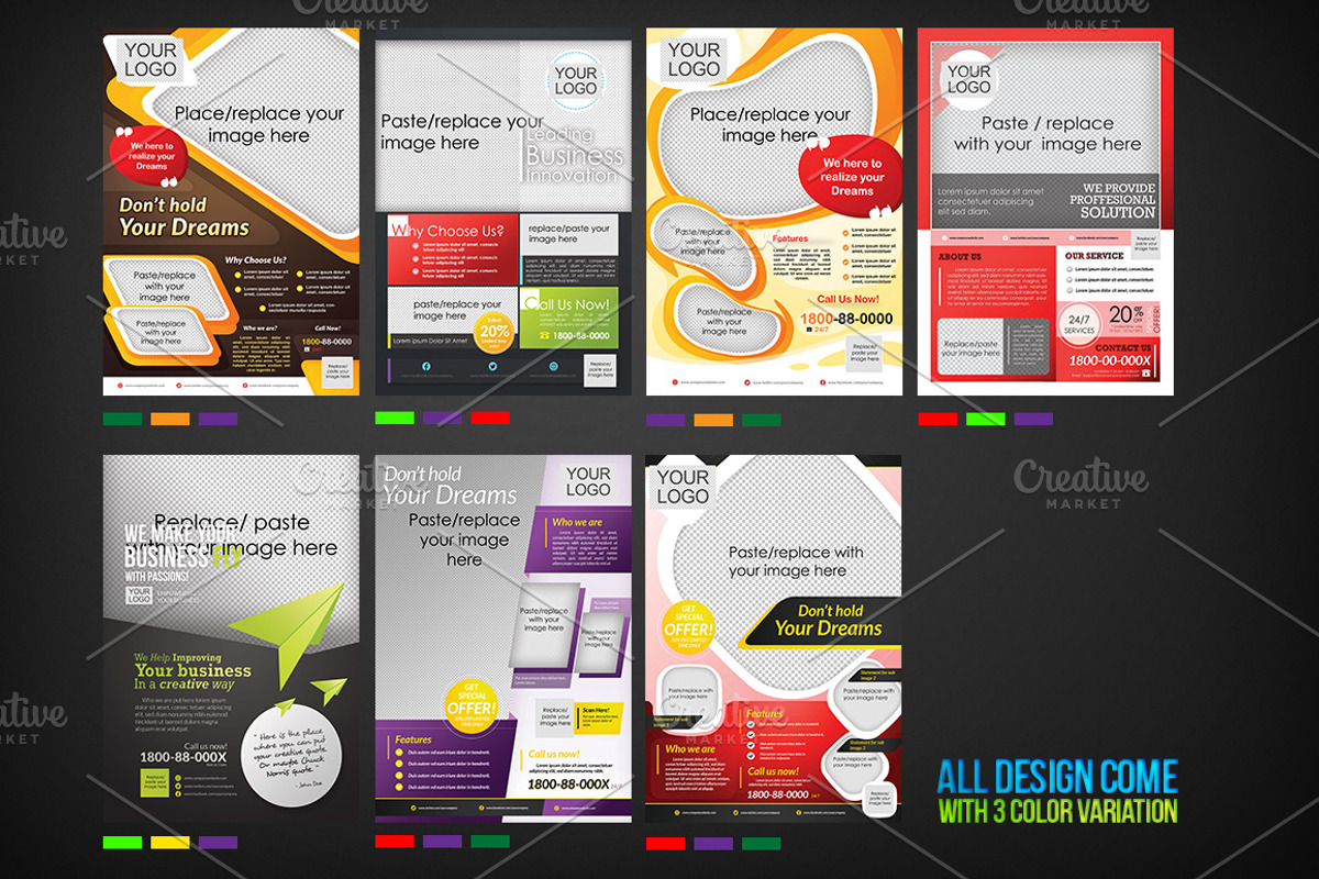Corporate Flyers Psd Template 7 in 1, a Flyer Template by SCworkspace (Photo 2 of 2)