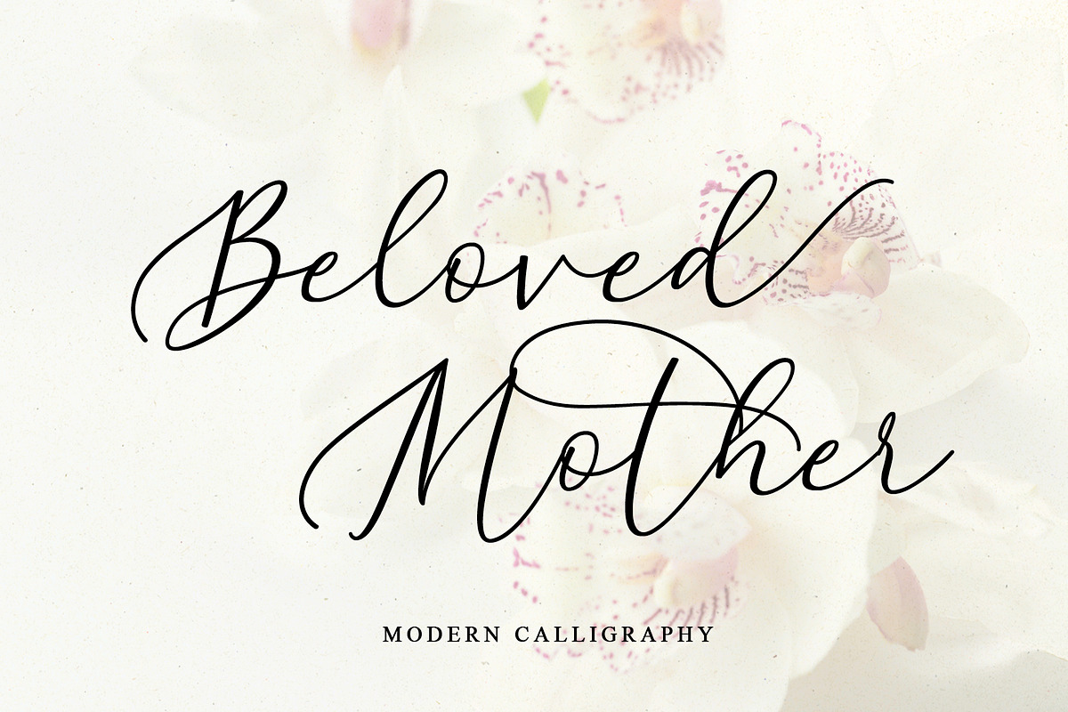 Beloved Mother | Calligraphy Font, a Script Font by Yuby Creative (Photo 1 of 11)
