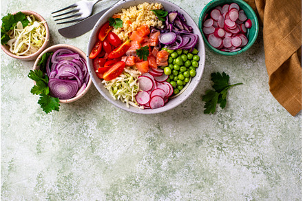 Balanced healthy bowl with
