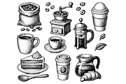 Vintage Coffee Illustration Set, an Object Graphic by RT Studio (Thumbnail 3 of 4)