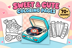 Sweet & Cute Coloring Pages Vol. 2