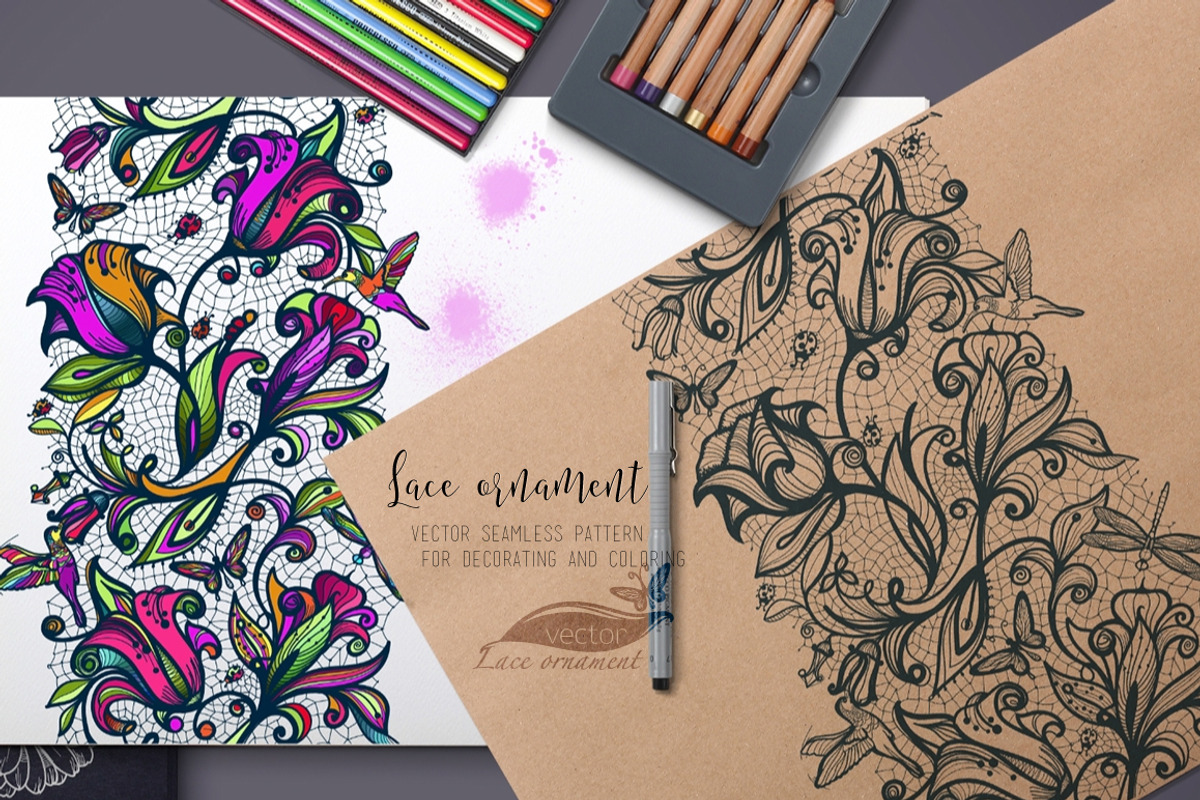 Lace seamless pattern, a Pattern Graphic by Vikpit (Photo 1 of 4)