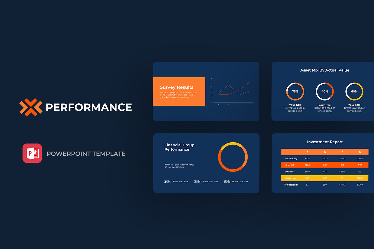 Performance PowerPoint Template, a Presentation Template by slidequest