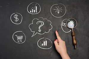 Visualization of the business decision-making process, with a ha, a Business Photo by ndanko
