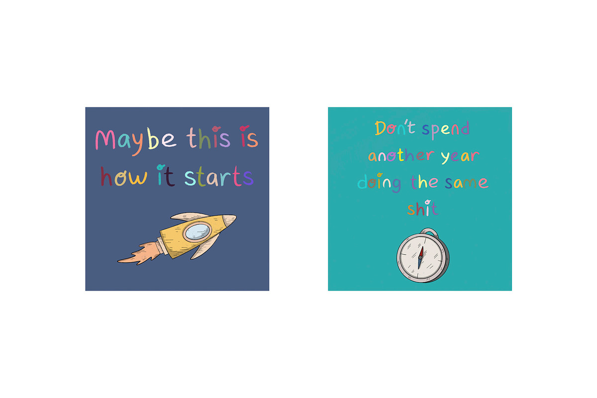 motivational emotional quotes, a Decorative Illustration by SaintPic illustrations (Photo 9 of 9)