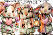Whimsical Mother's Day Bunny Clipart, a Seasonal Illustration by Canvas Craft (Thumbnail 1 of 7)