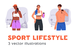 People in sportswear in gym set, a Sport Illustration by Good Studio