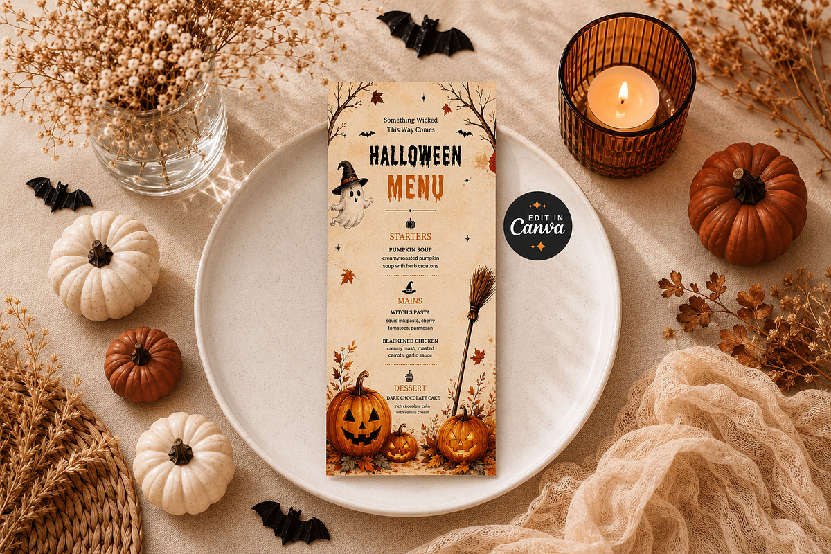 Halloween Menu Template, an Invitation Template by Arslan (Photo 1 of 5)